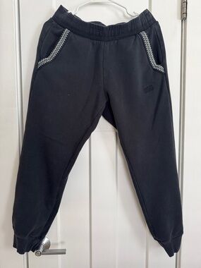 UGG Men's Black Sweat Joggers with Contrast Zigzag Trim